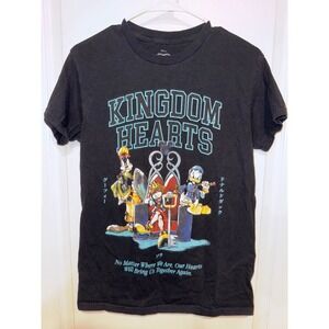 Kingdom Hearts Sora Donald Goofy Black Graphic T-Shirt Mens Small Disney Gamer